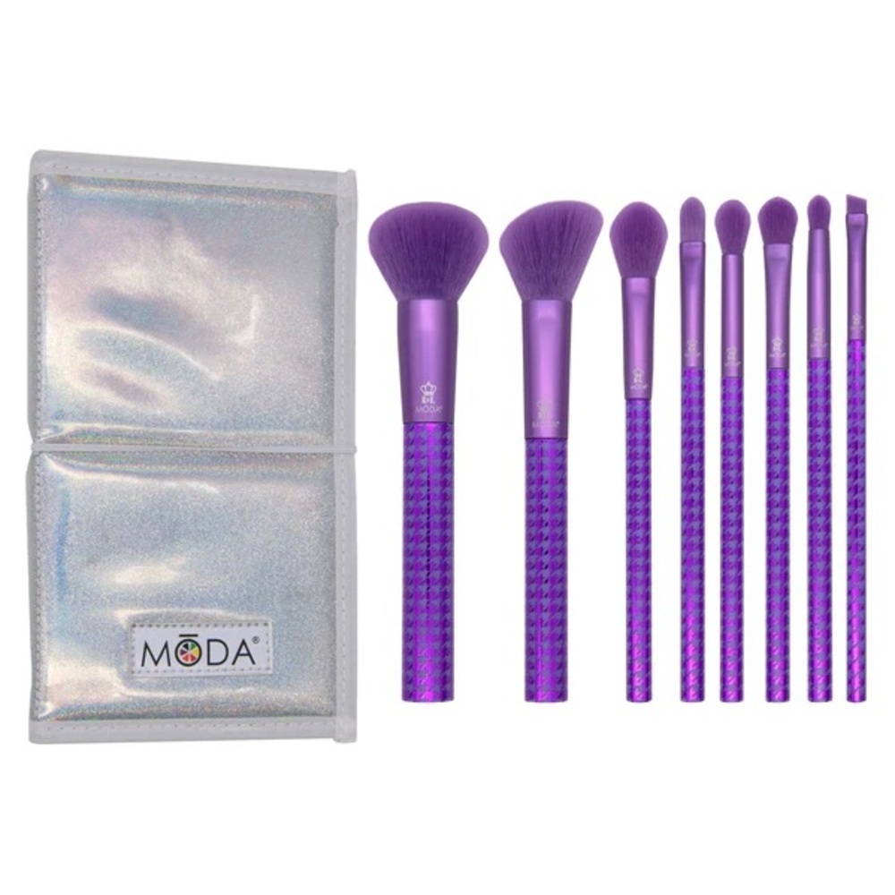 Moda Keep It Classy On-The-Go Gift Kit- 9pc set, vegan, purple houndstooth